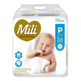 Fralda Descartável Infantil Mili Love & Care P Pacote 56 Unidades