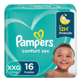 Fralda Descartável Infantil Pampers Confort Sec Xxg 16 Un