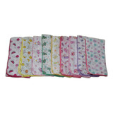 Fralda Dugu Estampada Luxo Feminino 70x70 Crochê Kit 5 Peças