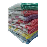 Fralda Estampada Luxo 70x70 Com Crochê Kit Com 20 Pçs