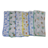 Fralda Estampada Luxo 70x70 Com Crochê Kit Com 5 Pçs