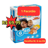 Fralda Infantil Toquinho Basic Plus Jumbo G60 E Eg 50