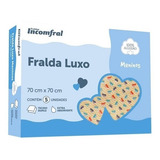 Fralda Luxo Estampada Meninos Com 5 Unidades - Incomfral Gênero Masculino Tamanho 70x70 Cm