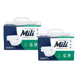 Fralda Mili Vita Geriátrica G, 02pct Kit C/48 Unidades