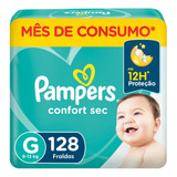 Fralda Pampers Confort Sec Jumbo Plus G Com 128un