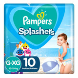 Fralda Pampers Praia E Piscina Splashers Baby Shark G/xg- 10