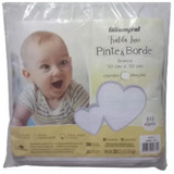 Fralda Pinte E Borde Branca 100% Algodão 70x70 Kit Com 15 Un