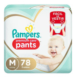 Fralda Premium Care Pampers Pants Top Tamanho M 78 Unidades
