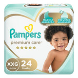 Fraldas Descartáveis Premium Care Tamanho Xxg Com 24 Unidades Pampers