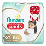 Fraldas Pampers Premium Care Pants Xg 64 Unidades