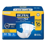 Fraldas Para Adultos Descartável Bigfral Derma Plus Noturna Tamanho Médio