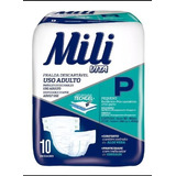 Fraldas Para Adultos Mili  Vita Fralda Descartável Mili Geriátrica Unissex Adulto Idoso Acamado Paciente Cintura 50-80cm Peso Até 40kg Aloe Vera Dermatologicamente Testada Hipoalergênica Fita Adesiva 