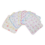 Fraldinha De Boca Estampada Luxo 33x33 Com Crochê Kit C/ 10