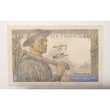 França: Bela Cédula 10 Francs - 1942 Fe
