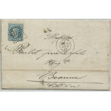 França 1869 - Sobrecarta Circulada De Liege Para Beaume