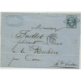 França 1869 Sobrecarta Circulada De Marselha Para La Rochère