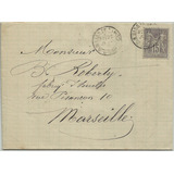 França 1878 Sobrecarta Circulada P/ Trem De Nancy A Marselha