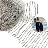 Franja De Strass Cristal 8cm Com 9 Metros Aprox. - Com Tule