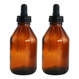 Frasco Ambar 5 Unidades 100 Ml E Conta Gotas Canula Vidro