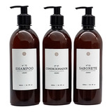 Frasco Ambar De Plástico 500ml - Shampoo Condic. E Sabonete