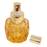 Frasco Porta Perfume Spray 50ml Vidro Detalhado Dourado