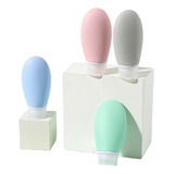 Frasco Pote Silicone Kit C/4 90 Ml Creme Shampoo Viajem