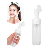 Frasco Pump Espumador Escova Silicone Macia Limpeza Facial