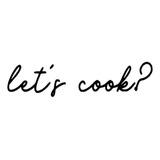 Frase De Parede Let's Cook? Lettering Mdf Decorativo Letras Cor Preto Cor Da Armação Preto