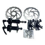 Freio Disco Mecânico Bike Par Com Cubo Rolamento Rotor Pinça