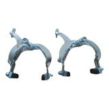 Freio Ferradura Bicicleta Side Pull Aço Cromado 55-73mm Cor Prata