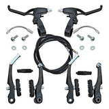 Freio Logan V-brake E Manete Em Aluminio Preto