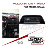 Frente Moldura 1din - Marea/brava + Radio Mp3 Som Automotivo