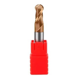 Fresa Topo Esférico 8mm 2 Cortes Hrc55 Metal Duro Cob. Tialn