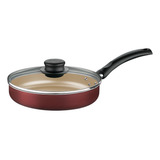 Frigideira Antiaderente Alumínio Com Tampa Vidro 22cm 1,7l