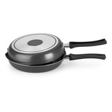 Frigideira Dupla Teflon 24 Cm Panela Panquequeira Cabo 3,3 L
