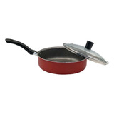 Frigideira Enjoy Reta 20cm Tampa De Vidro Alumi Antiaderente