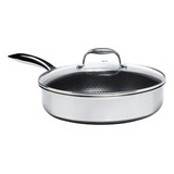 Frigideira Reta Oxford Inox Corpo Triplo Cookingpro 28cm Cor Inox/preto