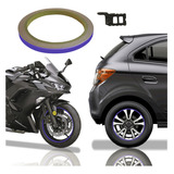 Friso Faixa Adesivo Refletivo Roda Moto Carro Azul