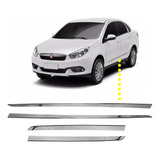 Friso Lateral Cromado Para Fiat Grand Siena 2014 4 Portas