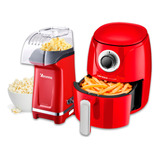 Fritadeira Air Fryer Lenoxx Pfr905 Red + Pipoqueira Elétrica