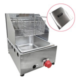 Fritadeira Profissional A Gás Alcamar 5 Litros Com Tampa Cor Inox