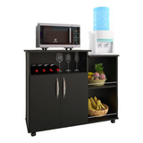 Fruteira Balcão De Cozinha Suporte Microondas + Rodinhas