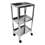 Fruteira Carrinho Multiuso Inox 3 Andares Com Rodinhas