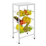 Fruteira Chão Cozinha 3 Cestos Frutas Tampo Aço Reforçada