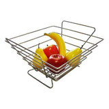 Fruteira Quadrada De Mesa Bancada Cromada Jomer Cód. 7401 Cor Cromado