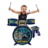 Fun Batman F00041 Bateria Infantil Cavaleiro Das Trevas Cor Azul E Amarelo