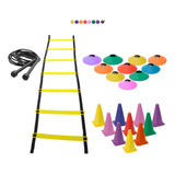 Funcional Agilidade 10 Completo Escada 7 Degraus + Corda Pvc