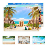 Fundo Fotográfico Verão Praia Tecido 2,60x1,70 Horizontal
