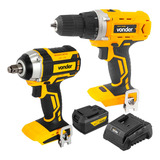 Furadeira Chave De Impacto + Bateria 18v E Carregador Vonder