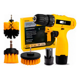 Furadeira Parafusadeira Bateria Bivolt 12v + Kit Escovas Oz Cor Amarelo Frequência 60hz 110v/220v